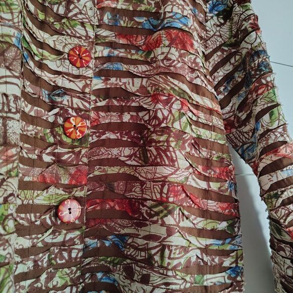 Vtg Lifestyle Rip Stitched Cottagecore Boho Granny Lightweight Jacket Size Small - Picture 3 of 6